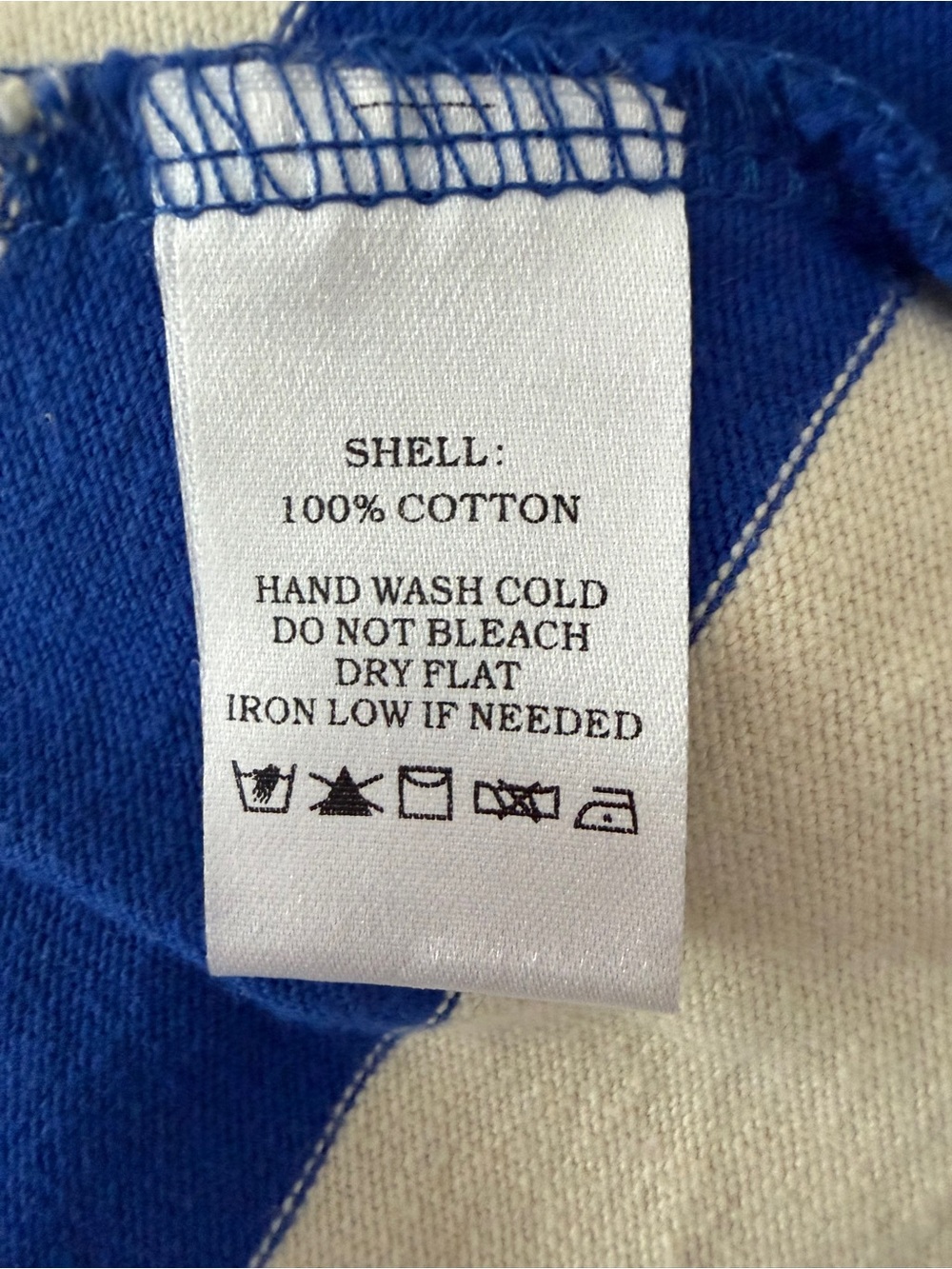 Sloughy Comfortable Fit Blue and Ivory Striped Sweatshirt - Picture 6 of 6